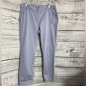 Pure collection pants womens Size 12 R chino trouser Lilac Cotton Blend